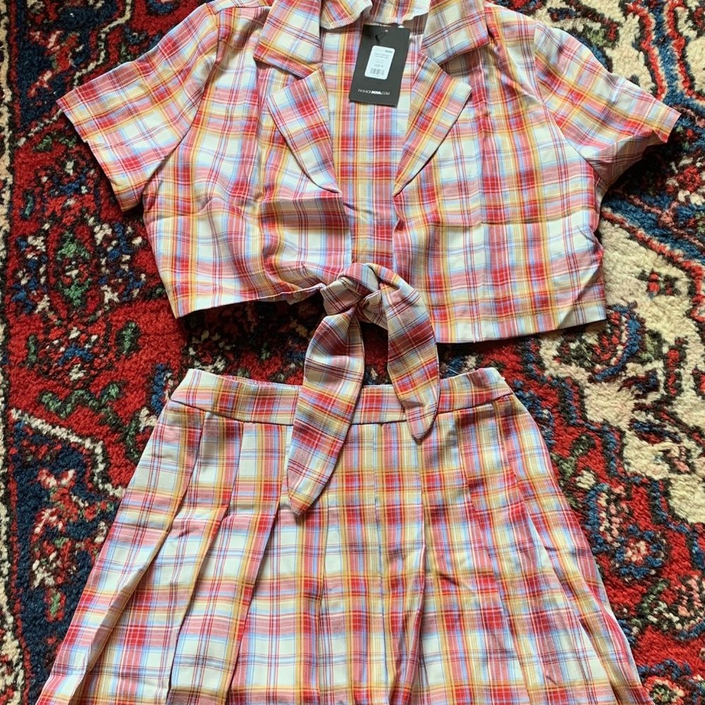 Plaid Skirt Set Combo